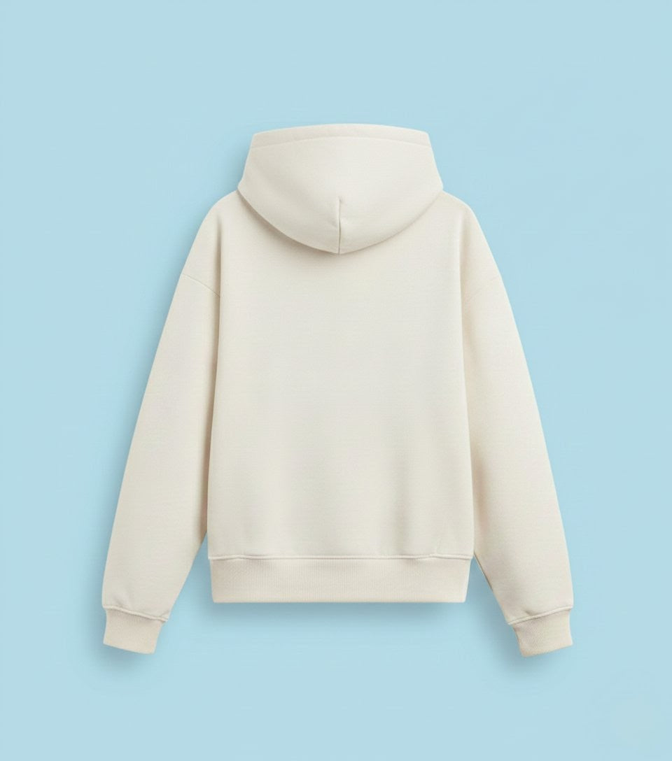 Varnista Off-White Oversized Hoodie – 430 GSM Heavyweight | Premium Cotton Loopknit | Unisex