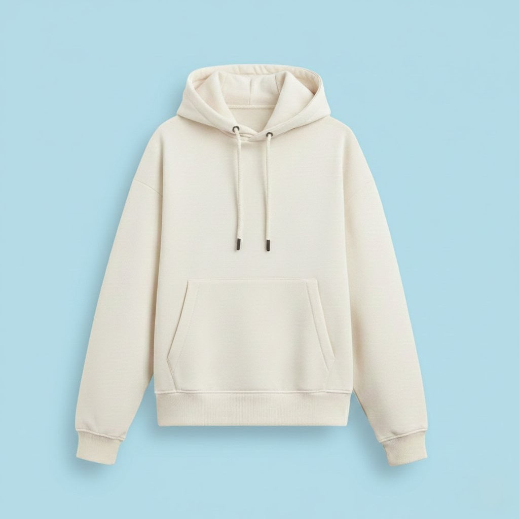 Varnista Off-White Oversized Hoodie – 430 GSM Heavyweight | Premium Cotton Loopknit | Unisex